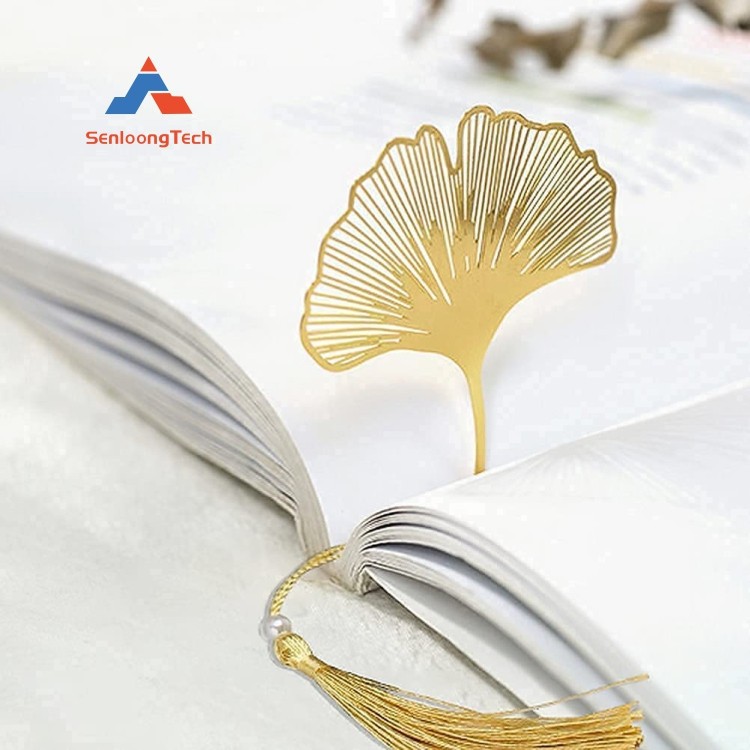 Etched metal tassel bookmark